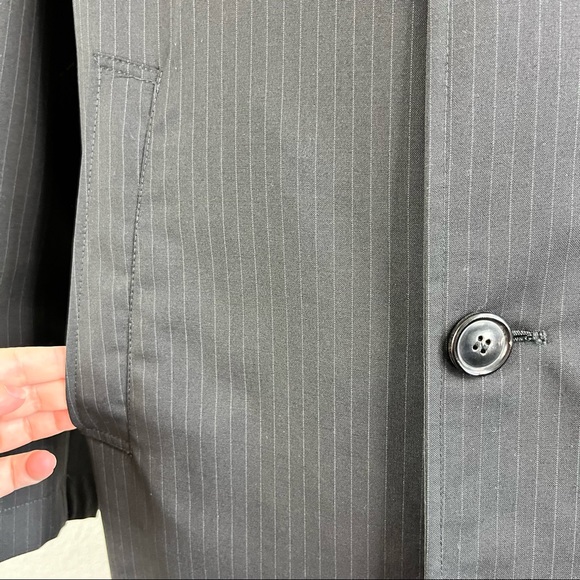 Reversible Turist Pinstripe Trench Midi Jacket - Picture 8 of 14